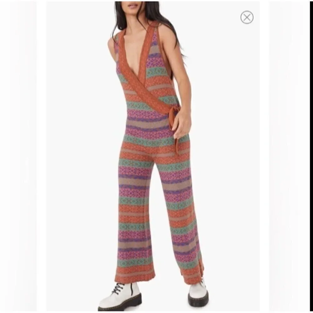 NEW Free People We The Free Snowfall Kind of Love Knited Pantsuit Jumper Size Sm
